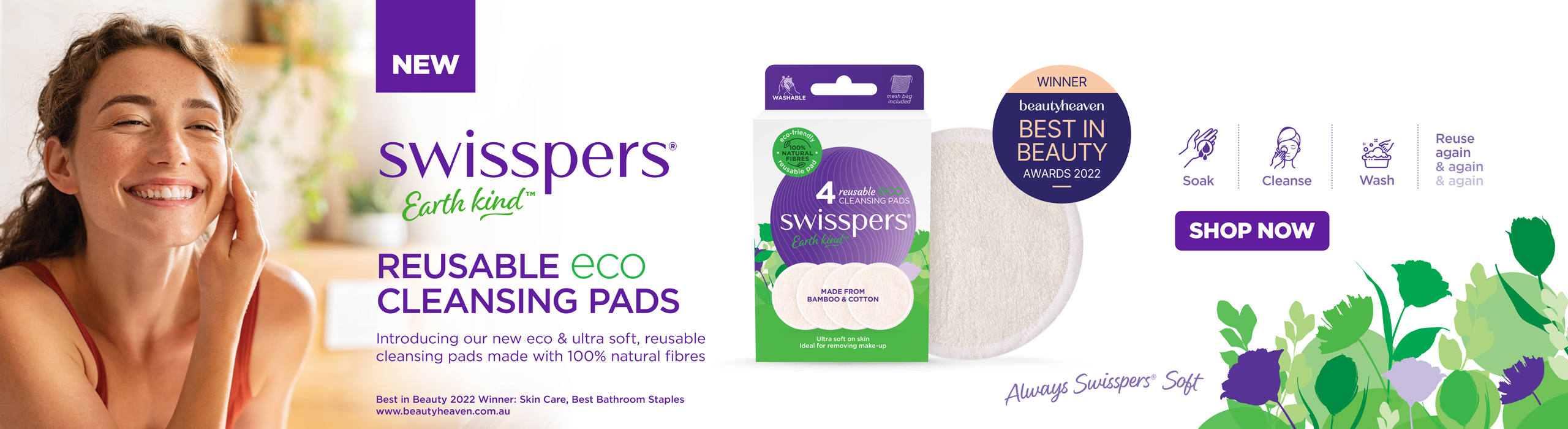 Swisspers Earth Kind Reusable Eco Cleansing Pads
